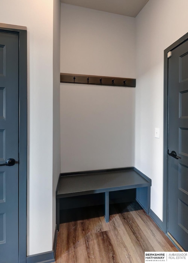 mudroom featuring hardwood / wood-style floors