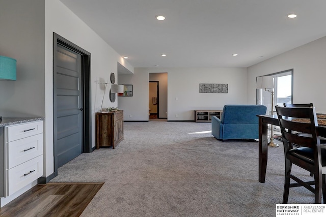 living room featuring carpet flooring