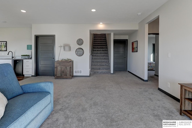 view of carpeted living room