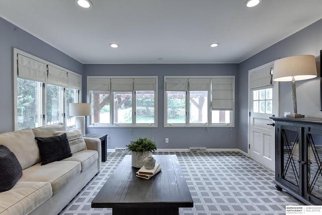 living room with a wealth of natural light