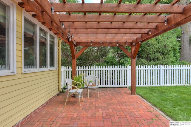 view of patio / terrace with a pergola