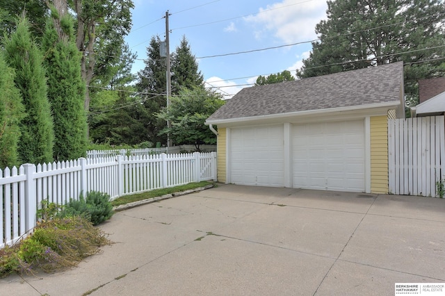 view of garage