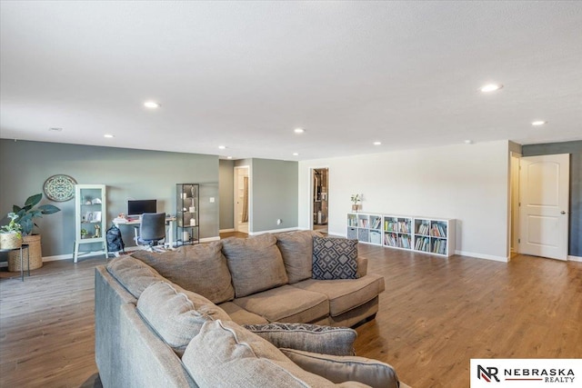 living room featuring hardwood / wood-style floors