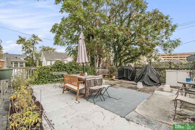 view of patio / terrace with a grill