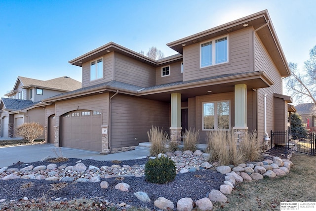 view of front of house featuring a garage