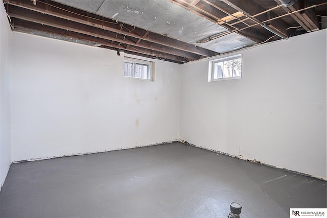 basement with plenty of natural light