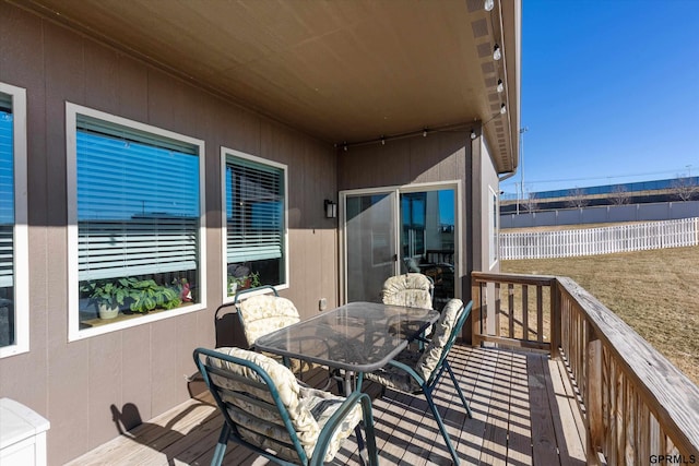 wooden balcony featuring a wooden deck