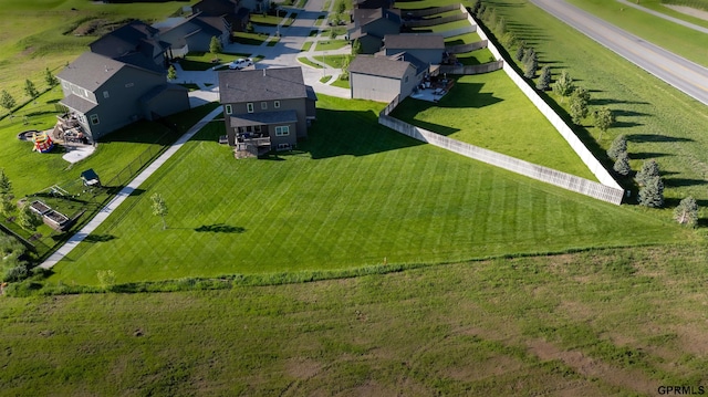 drone / aerial view with a rural view