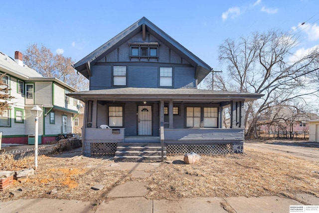 view of front of property with covered porch