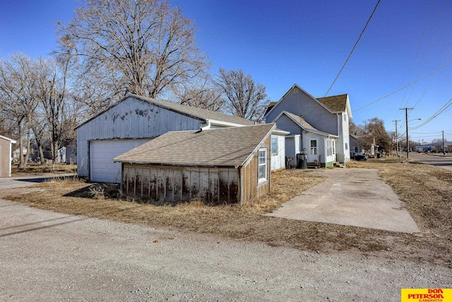 view of home's exterior with a garage