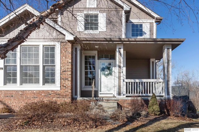 view of front of home with covered porch