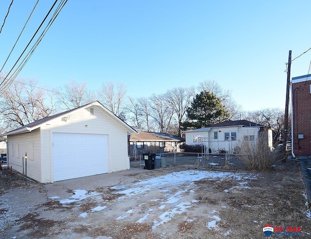 view of garage