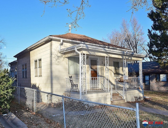 view of front of home with a porch