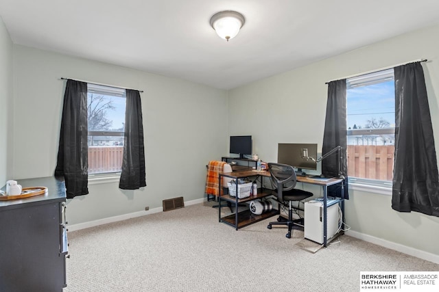 view of carpeted office