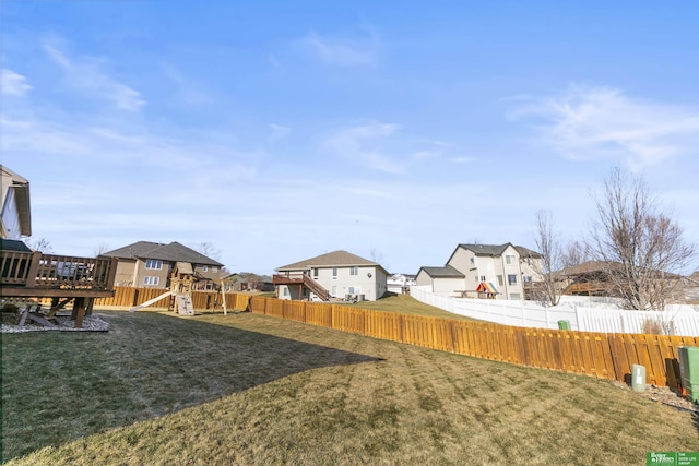 view of yard featuring a playground