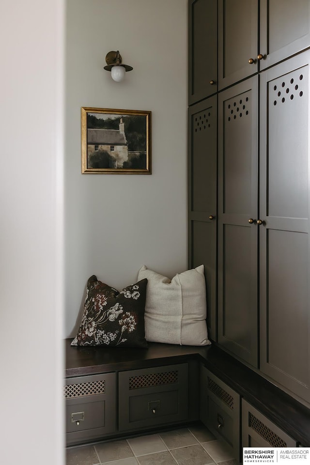 mudroom featuring light tile patterned floors