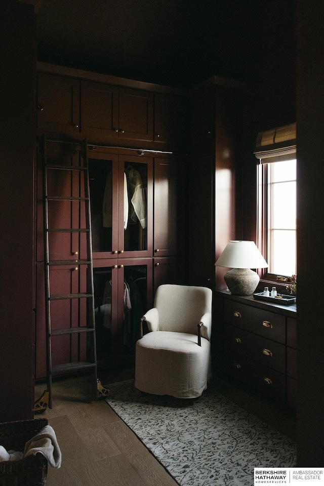 sitting room featuring hardwood / wood-style flooring