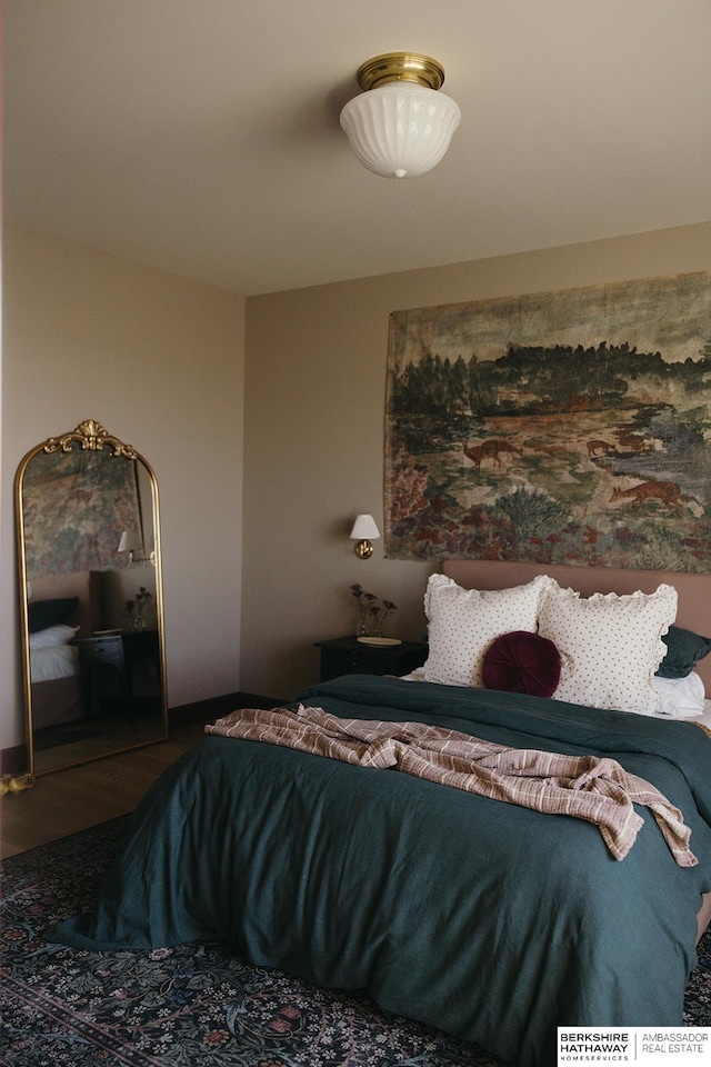 bedroom featuring hardwood / wood-style floors