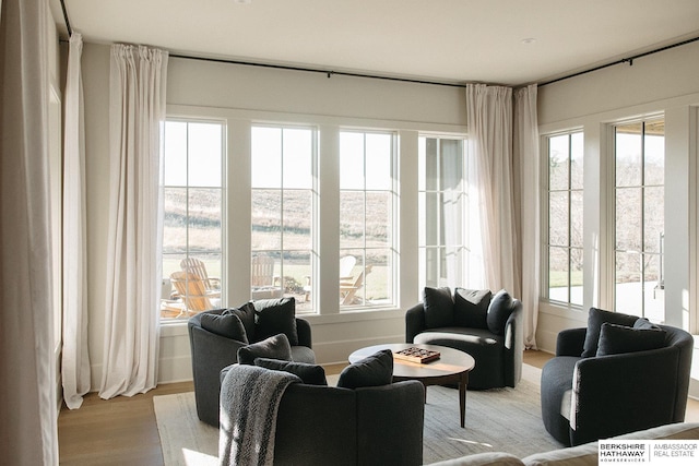 interior space featuring light hardwood / wood-style flooring and a healthy amount of sunlight