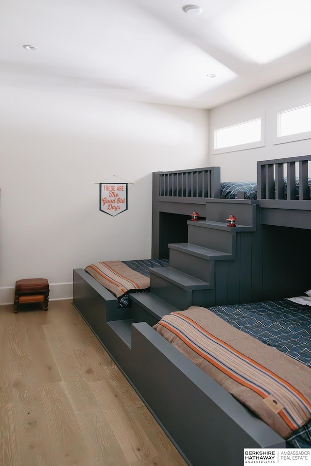 bedroom featuring light wood-type flooring