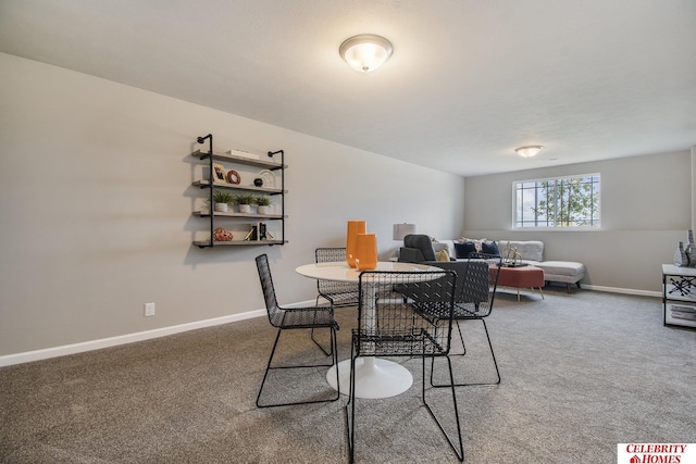 view of carpeted dining room