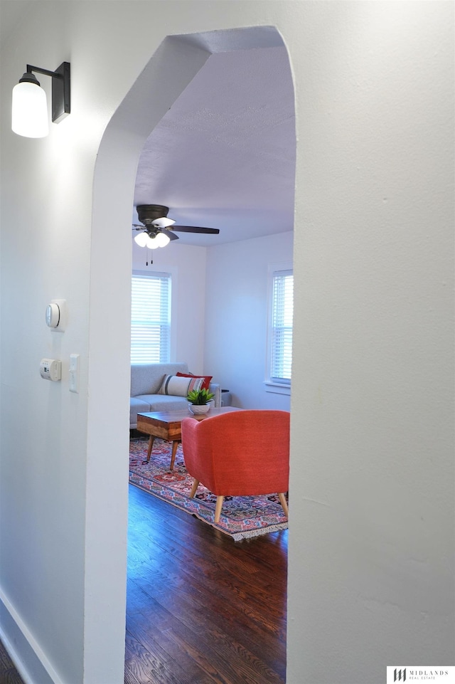 hall featuring wood-type flooring