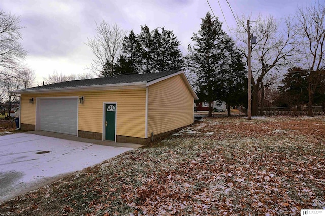 view of garage