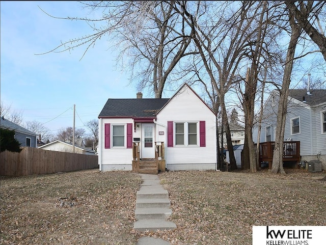 bungalow with central air condition unit