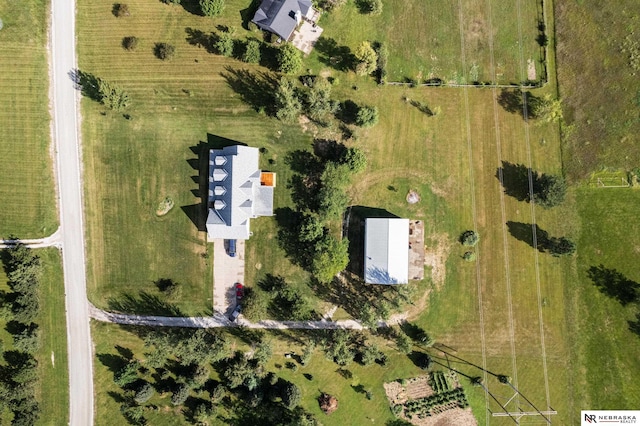 aerial view featuring a rural view