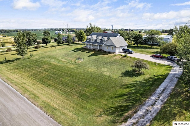 aerial view with a rural view