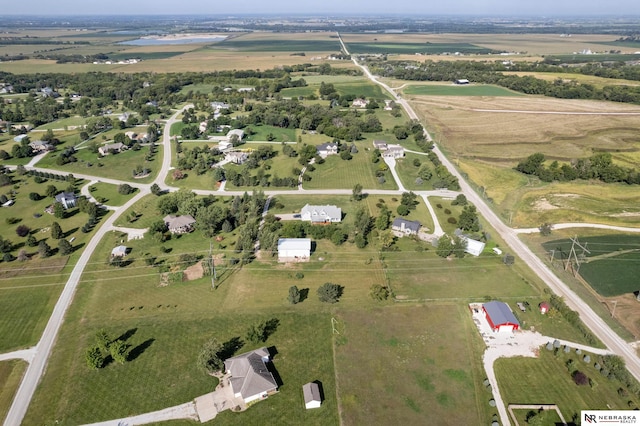 bird's eye view with a rural view