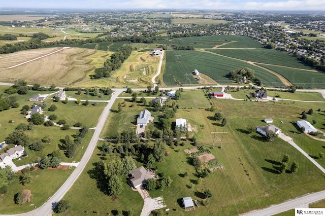 bird's eye view featuring a rural view