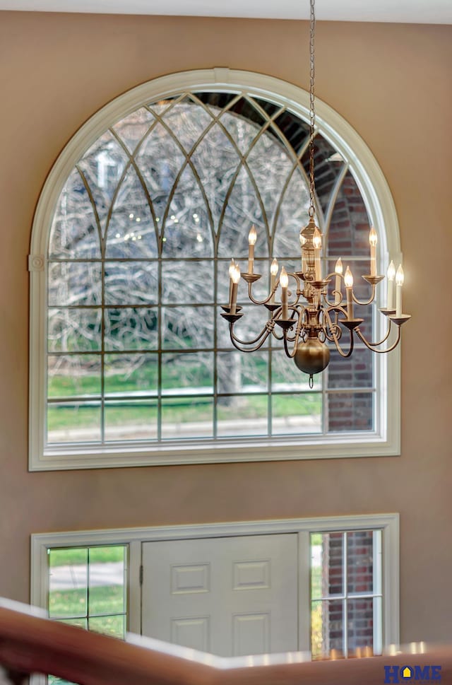 room details with a chandelier