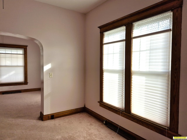 view of carpeted spare room