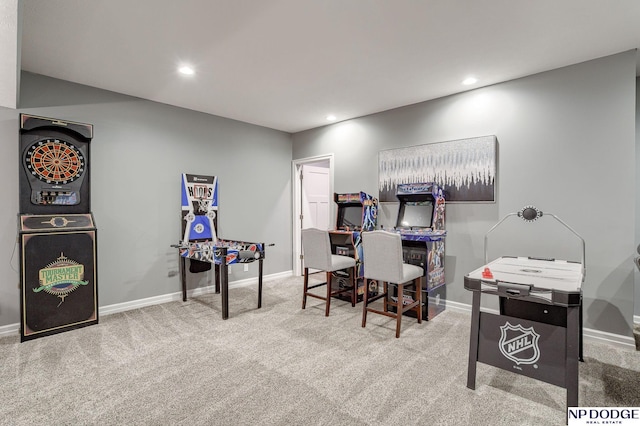 playroom with carpet floors