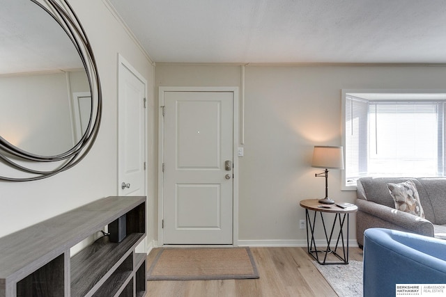 entrance foyer with light hardwood / wood-style flooring