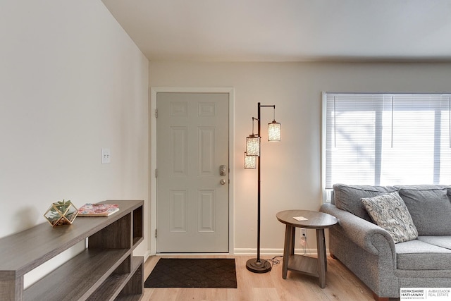 foyer entrance featuring light hardwood / wood-style flooring