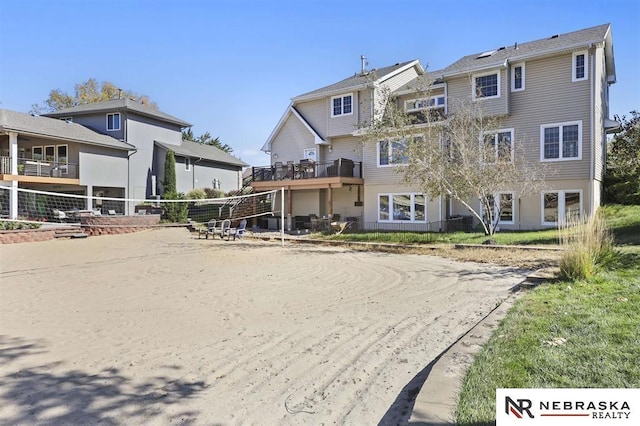 exterior space with volleyball court