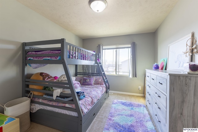 bedroom with a textured ceiling