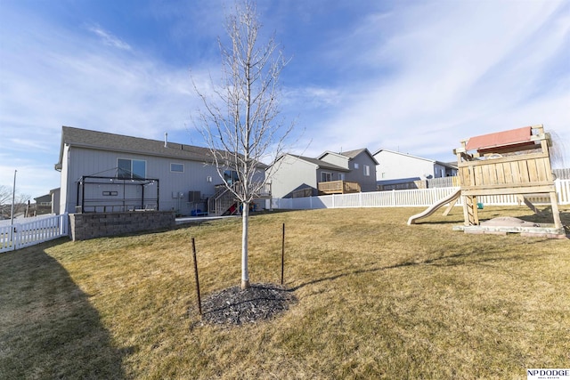 view of yard featuring a playground and a gazebo