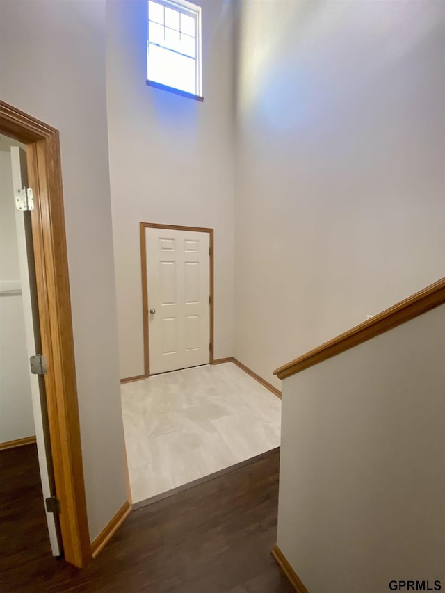 foyer entrance with hardwood / wood-style floors