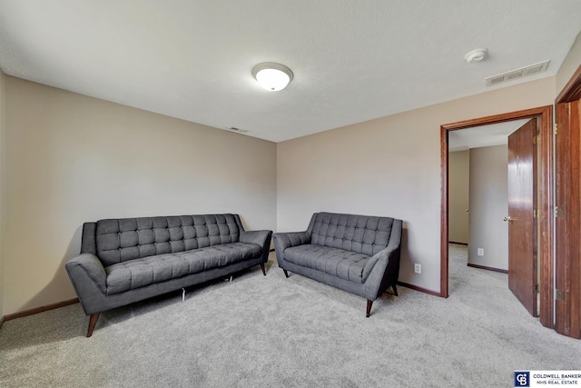 living room with light carpet