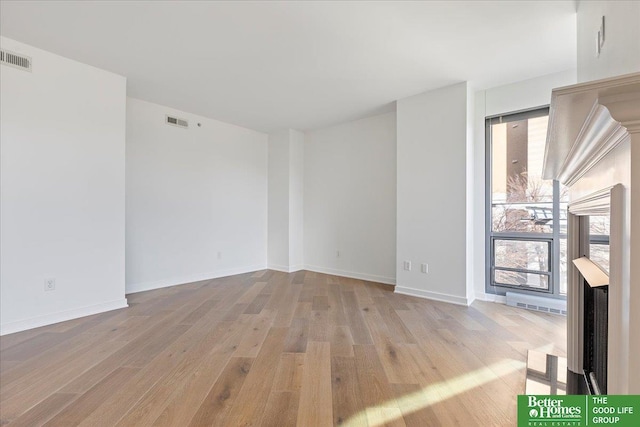 empty room featuring light hardwood / wood-style flooring