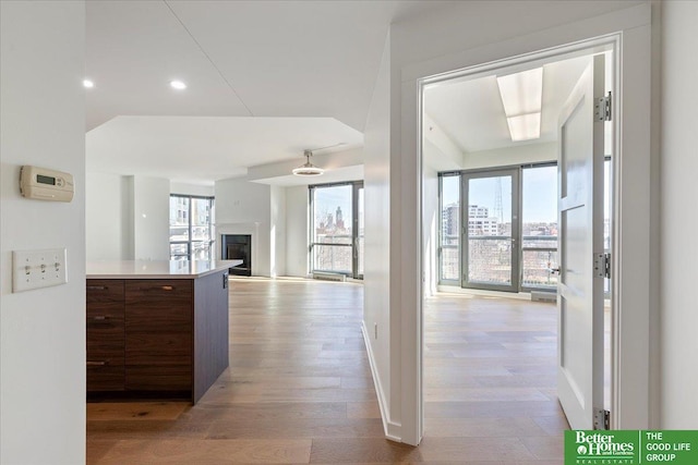 hallway featuring light hardwood / wood-style floors