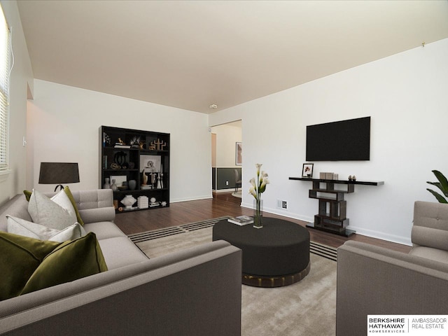 living room featuring hardwood / wood-style floors