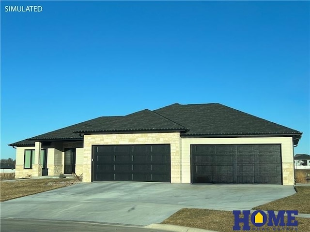 view of front of house with a garage