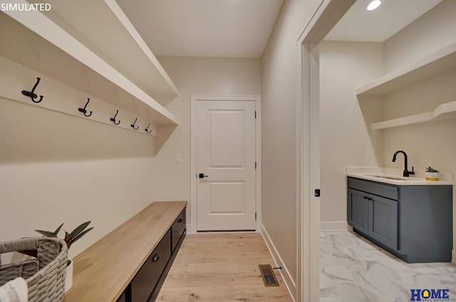 mudroom with sink