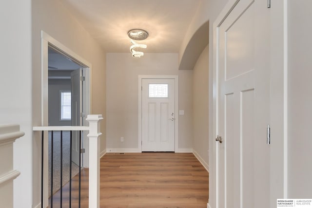 foyer featuring hardwood / wood-style flooring