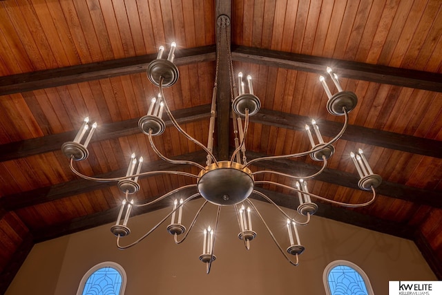 interior details with beam ceiling and wooden ceiling