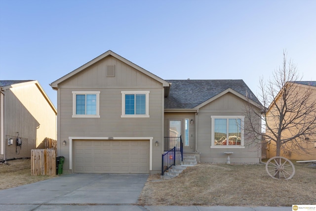 view of front of home featuring a garage